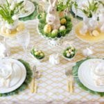 yellow-and-green-trellis-easter-tablescape-cabbage-rabbits-bunnies-tulips