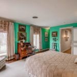 green-bedroom-desk-art-antique-silhouettes