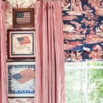 antique-american-flags-collection-framed-americana-red-white-blue-toile-quadrille-independence-engraving-ticking-stripe-curtains
