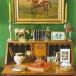 green-paint-antique-secretary-desk-horse-porcelain-painting-diamond-baratta