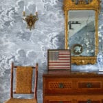 cloud-wallpaper-american-flag-framed-patriotic-interior-design-antiques-coastal-summer-home