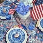 patriotic-liberty-blue-independence-hall-etchings-transferware-plates-american-flags-tablescape-fourth-of-july
