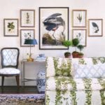 Caroline Gidiere avairy prints framed gallery wall interior design