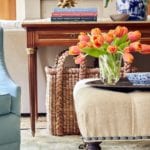 Caroline Gidiere vignette antiques books basket tulips