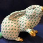 ebay-green-white-herend-bunny-fishnet-gold-paws-up