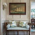 oak paneling bleached wire brushed stained glazed cape cod chatham nautical ship art