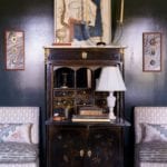 black-lacquered-walls-painted-chinoiserie-antique-secretary-cabinet