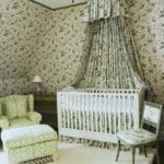 cole-and-sons-hummingbird-wallpaper-fabric-nursery-crib-tester-canopy-sister-parish-dolly-green-chair