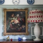 english-home-christies-auction-still-life-oil-painting-asian-sideboard-antiques-plates-hanging