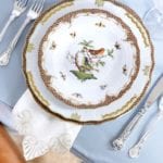 herend-rothschild-bird-plates-sterling-silver-placesetting-crystal