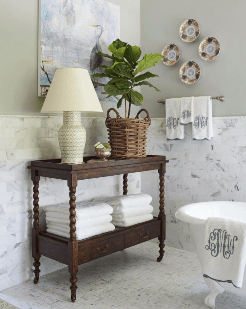 40 Ways to Decorate with Antique Furniture in the Bathroom - The Glam Pad