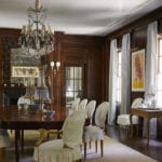p 152 cathy-kincaid-wood-paneled-dining-room-monogrammed-chairs-book-review