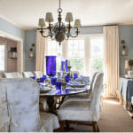 lee ann thornton dining room blue and white sisal rug