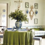 sarah-bartholomew-nashville-interior-design-blue-white-chinese-porcelain-green-velvet-tablecloth-toile-de-nantes-pierre-frey