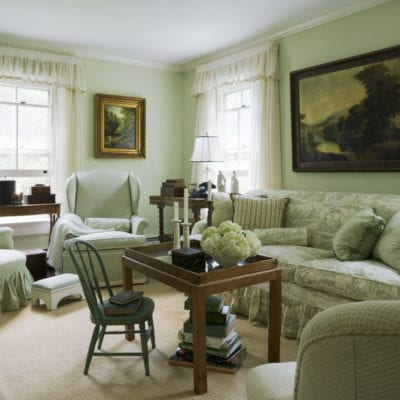 A Charming Green Monochromatic Cottage