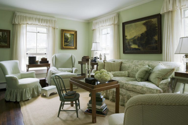 A Charming Green Monochromatic Cottage