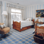 Tony Ingrao and Randy Kemper boys bedroom blue white stripes plaid carpet