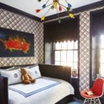 celerie-kemble-boys-bedroom-sputnik-chandelier-phillip-jeffries-wallpaper-monogram
