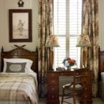melanie-davis-design-masculine-bedroom-boy-room-plaid-brown-wood-traditional-chintz-classic