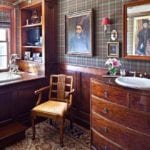 ralph-lauren-plaid-taran-bathroom-masculine-boy-room-antique-sink