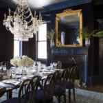 Shazalynn Cavin-Winfrey elegant traditional navy blue dining room fireplace