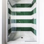 Shazalynn Cavin-Winfrey green white striped shower mosiac tile colorful fun