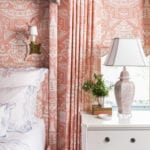 Shazalynn Cavin-Winfrey monogrammed linens canopy bed the vase david hicks clarence house bedroom wallpaper