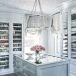 Shazalynn Cavin-Winfrey pale blue closet custom dream luxury goals island shoes wallpapered ceiling