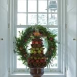 carolyne-roehm-christmas-tree-topiary-pine-cones-apples-wreath