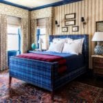traditional classic boy room equestrian art stripes blue plaid persian rug
