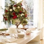 james-farmer-holiday-christmas-floral-arrangement-red-roses-evergreens-coconut-cake