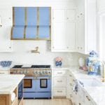 caitlin-wilson-dallas-kitchen-blue-star-oven-range-stove-hood-french-blue-brass-accents-marble
