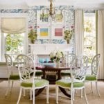 bird-thistle-wallpaper-hepplewhite-chairs-dining-room-abstract-art