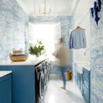 blue-toile-wallpaper-landry-room-marble-tops-washer-dryer-tori-alexander-interiors
