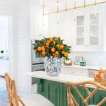 tori-alexander-green-painted-island-white-marble-kitchen