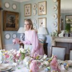 Alice Naylor-Leyland with Easter Tablescape Stibbington English country home