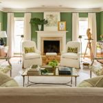 Minnette Jackson living room green velvet chintz