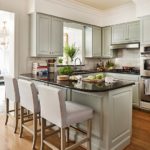 Minnette Jackson updated kitchen painted cabinets sage green