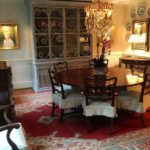 oushak-rug-persian-oriental-trellis-wallpaper-round-table-ribbon-back-chairs-children-portraits-dining-room-mark-phelps