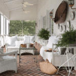 traditional-persian-rugs-screened-porch-brass-chandelier-southern-style-interior-design