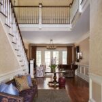 entrance-hall-stairs-red-white-blue-patriotic-home-tour-fourth-of-july-4-John-Eason-greenwich-connecticut-home-tour