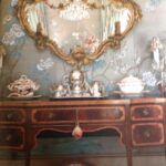 traditional-dining-room-antique-sideboard-sterling-silver-tea-service-gracie-chinoiserie-hand-painted-wallpaper