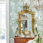 traditional-dining-room-gracie-wallpaper-handpainted-chinoiserie-crystal-chandelier-sterling-silver-gilt-mirror-antiques