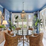 danielle-rollins-atlanta-buckhead-georgia-home-for-sale-breakfast-room-rattan-chairs-blue-and-white