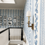 hillary-taylor-interior-design-quadrille-climbing-hydrangea-blue-white-staircase-stairs