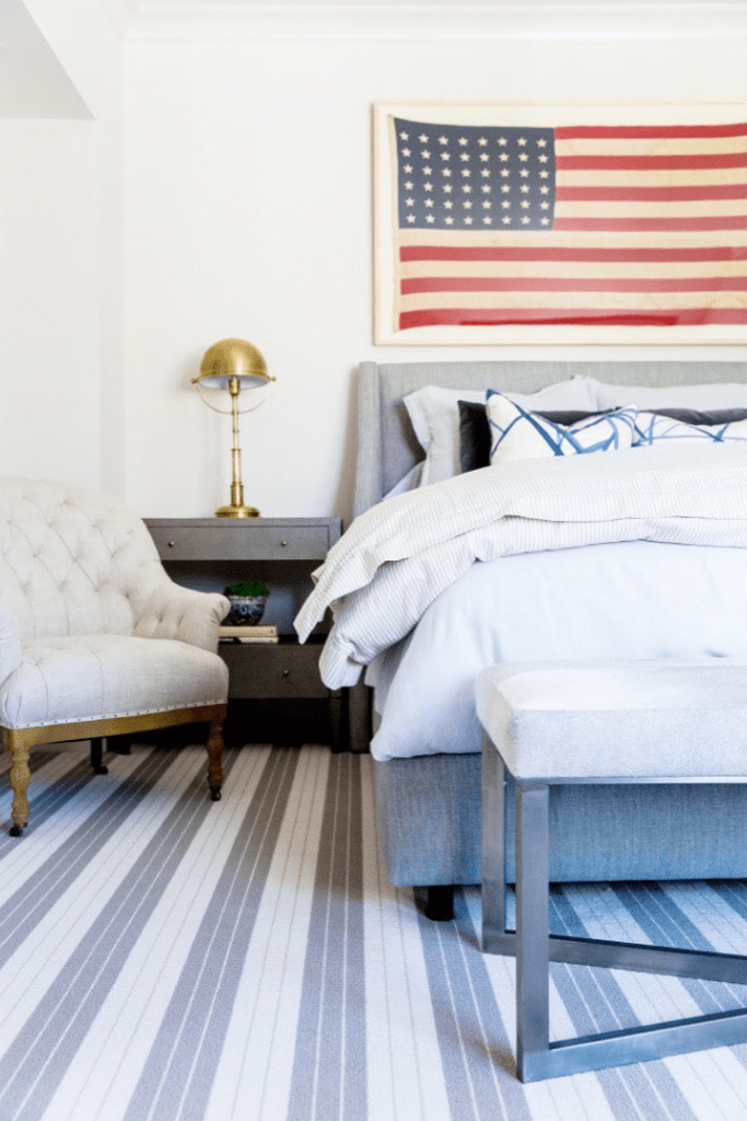 American Flag Patriotic Bedroom Decor, Hillary Eastern King Bookcase Bedroom Designs