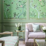 blyth-collins-interiors-vaughan-table-hand-painted-chinoiserie-wallpaper-panels-pink-and-green-preppy-interiors