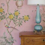gracie pink wallpaper murano lamp