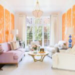 gracie-wallpaper-panels-orange-living-room