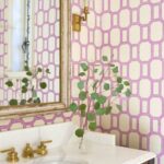 powder room antique cabinet sink